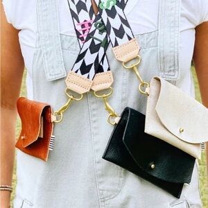 Black leather Crossbody belt bag